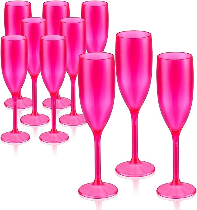 Champagne Flute Acrylic Champagne Glasses Wedding Toasting Champagne Flute Goblet Plastic Reusabl... | Amazon (US)