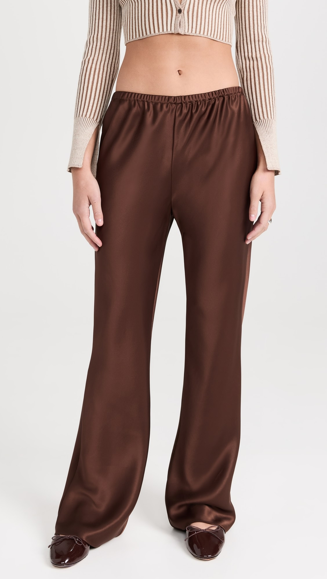 Gale Satin Mid Rise Bias Pants | Shopbop