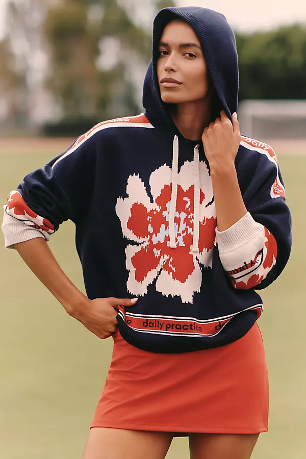Daily Practice Hooded Graphic Varsity Top | Anthropologie (US)