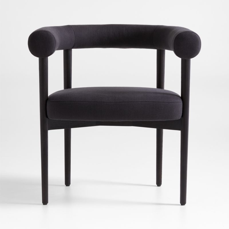 Mazz Charcoal Curved Dining Chair by Leanne Ford + Reviews | Crate & Barrel | Crate & Barrel