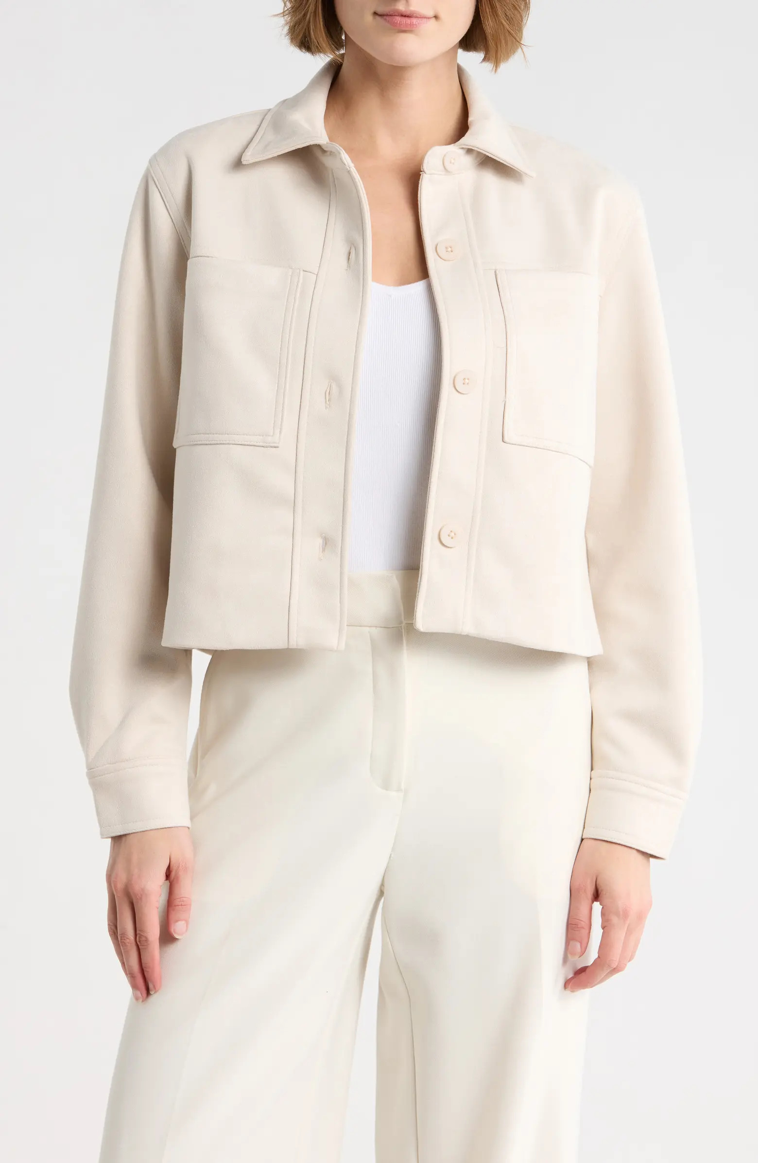 T Tahari Crop Faux Suede Jacket | Nordstromrack | Nordstrom Rack