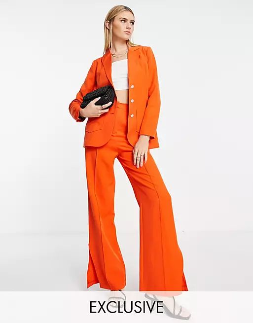 Annorlunda split hem trousers in orange co-ord | ASOS | ASOS (Global)