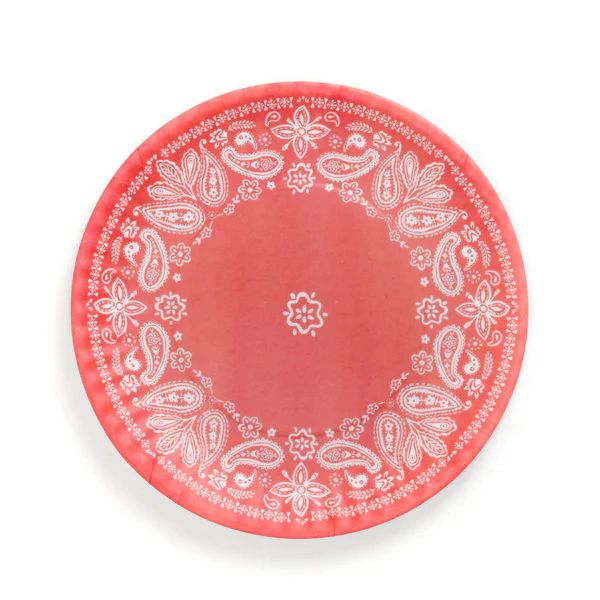 Americana Melamine Plate, Red Paisley | The Avenue
