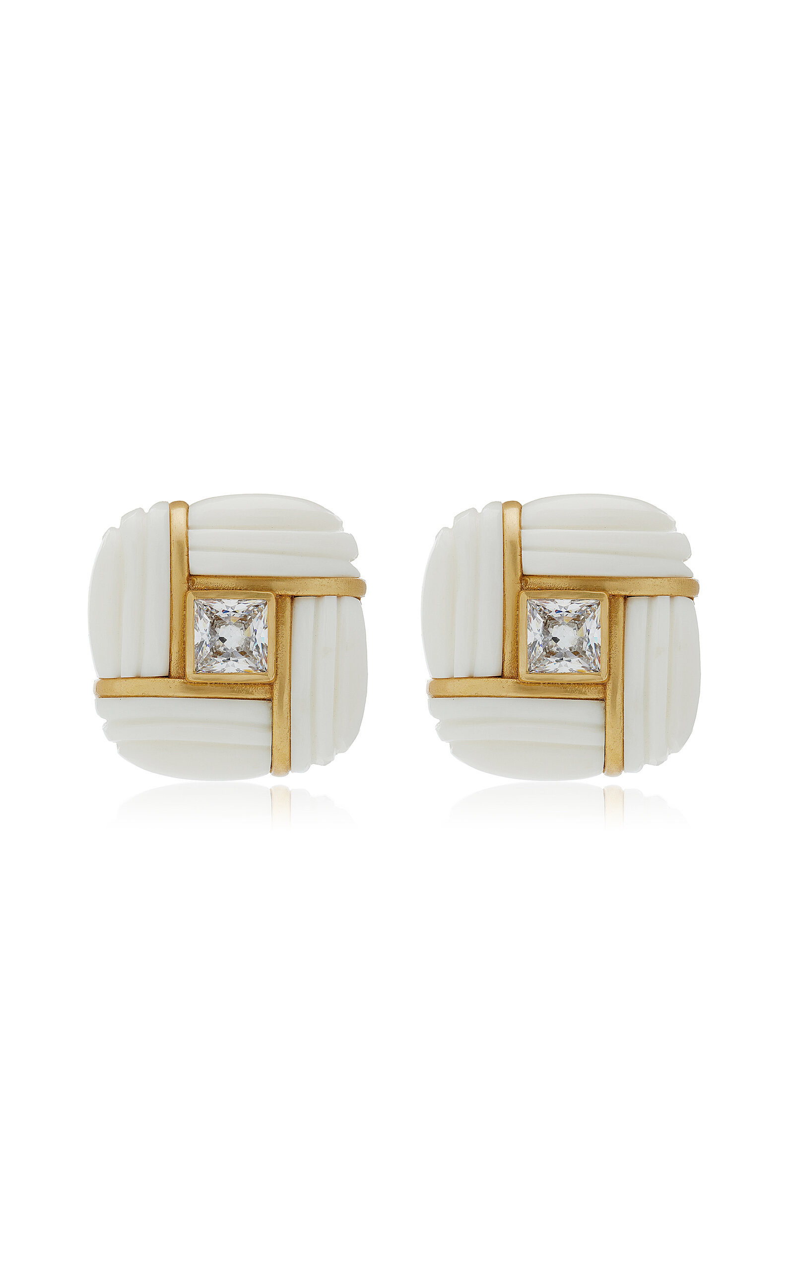 VALÉRE - IXV15 Stone; Crystal Earrings - White - OS - Moda Operandi - Gifts For Her | Moda Operandi (Global)