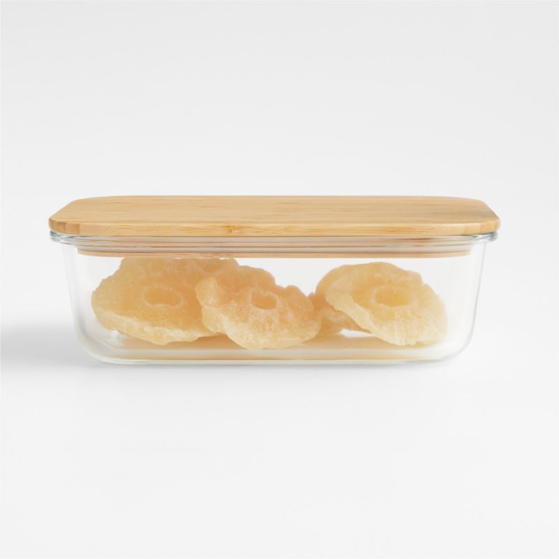 7-Cup Rectangular Glass Storage Container with Bamboo Lid + Reviews | Crate & Barrel | Crate & Barrel
