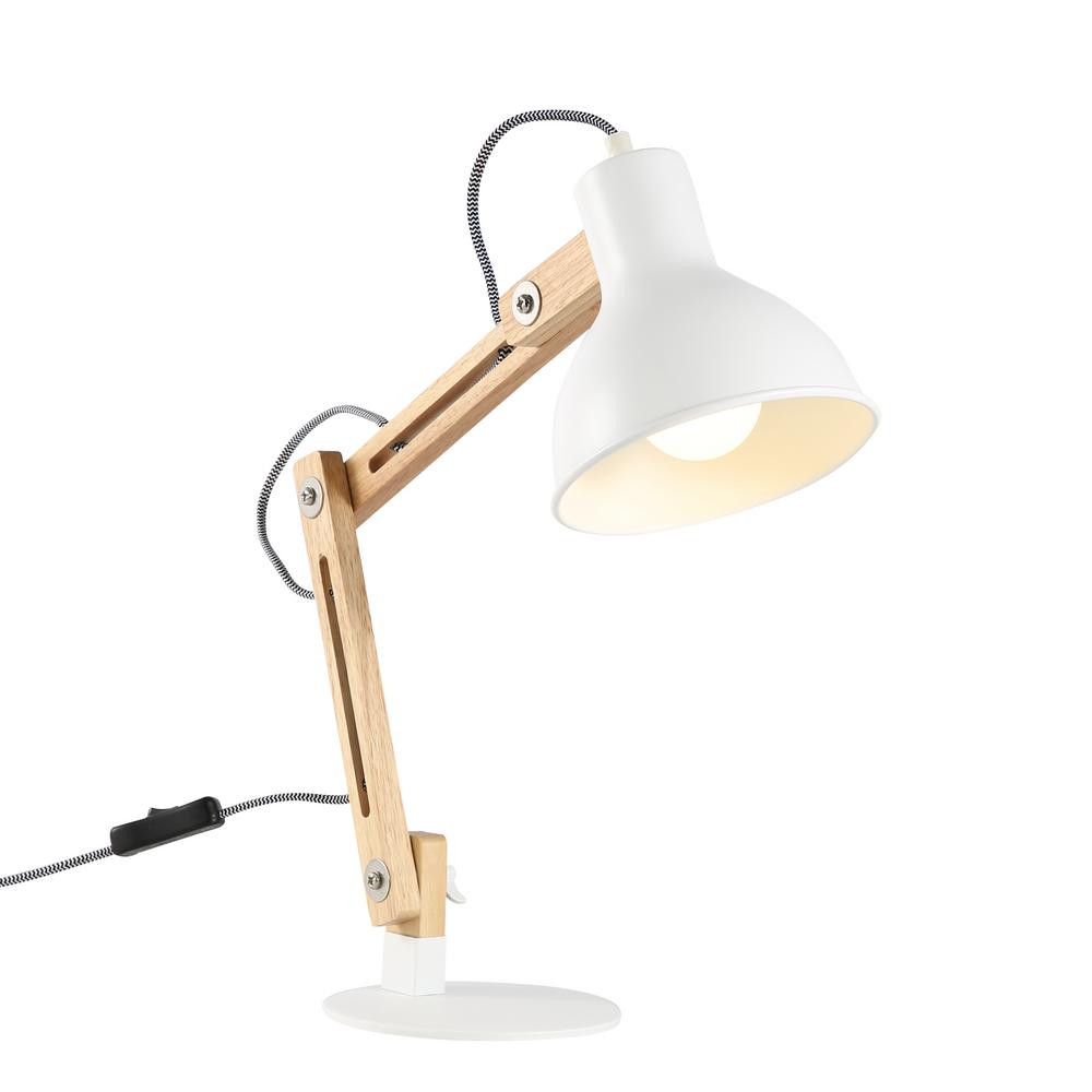 Light Society Galvan 19 in. White LED Task Table Lamp | The Home Depot