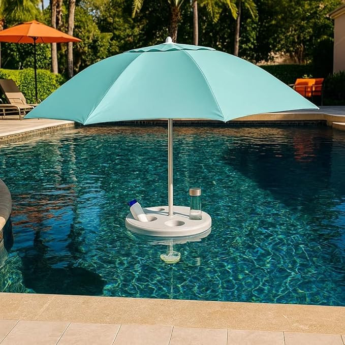 Pool Buoy Floating Pool Umbrella – 5'-7" Premium UV Shade Umbrella with Weighted Base & 5 Cup H... | Amazon (US)