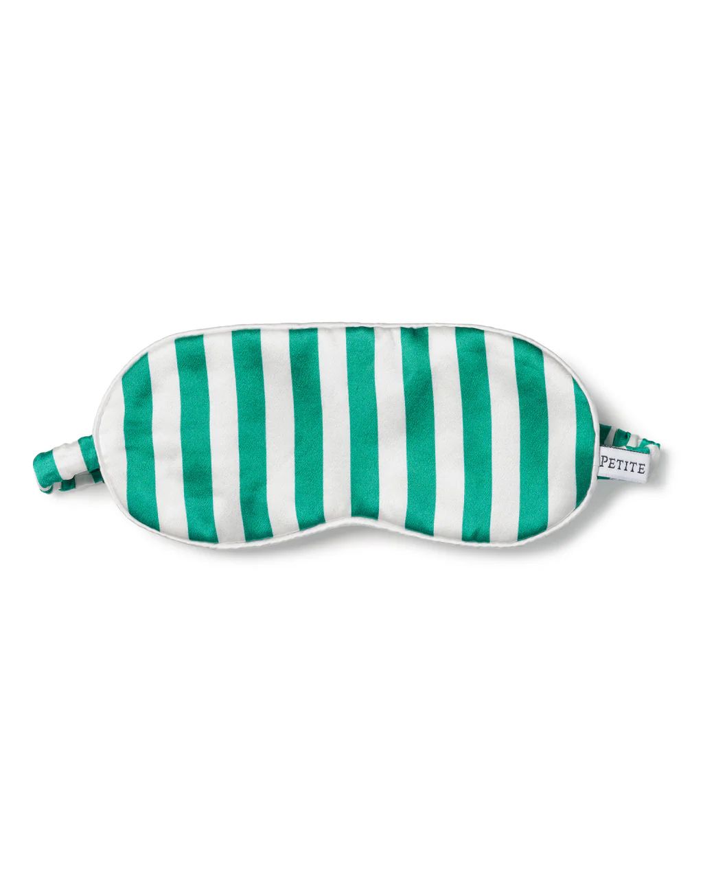 Adult's Silk Sleep Mask in Green Stripe | Petite Plume