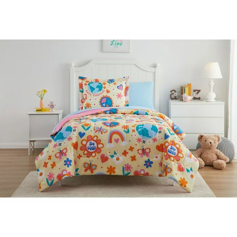 Your Zone Love the Earth Bed-in-a-Bag Coordinating Bedding Set, Twin | Walmart (US)