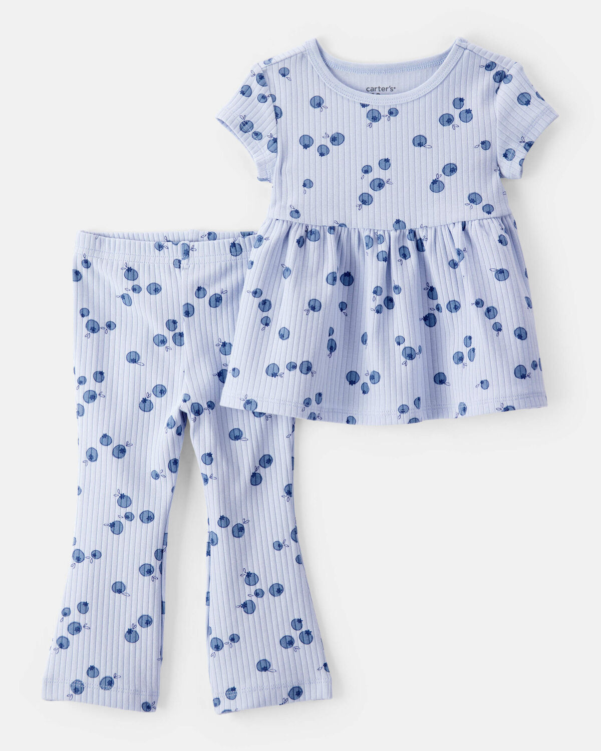 Baby 2-Piece Blueberry Ribbed Tee & Pull-On Pant Set - Blue(5)5.0 out of 5 Customer Rating | Carter's Inc