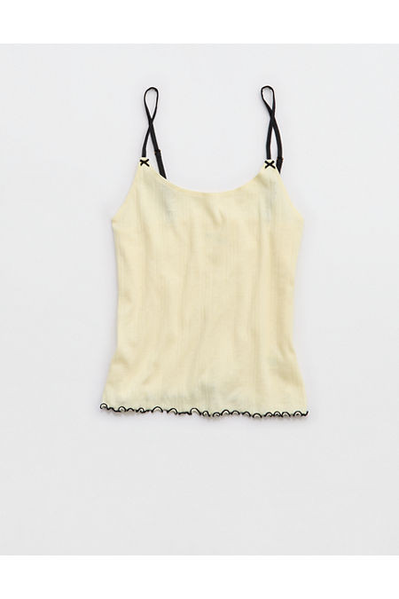 Aerie Pointelle Pajama Tank Top Women's Cozy Yellow XS | Aerie