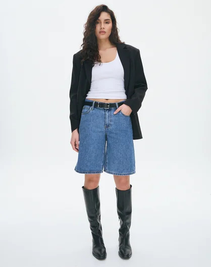 Low Rise Denim Jort in Mid Blue Crush | Glassons US | Glassons (Australia)