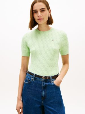 Short-Sleeve Cable Knit Sweater | Tommy Hilfiger | Tommy Hilfiger (US)