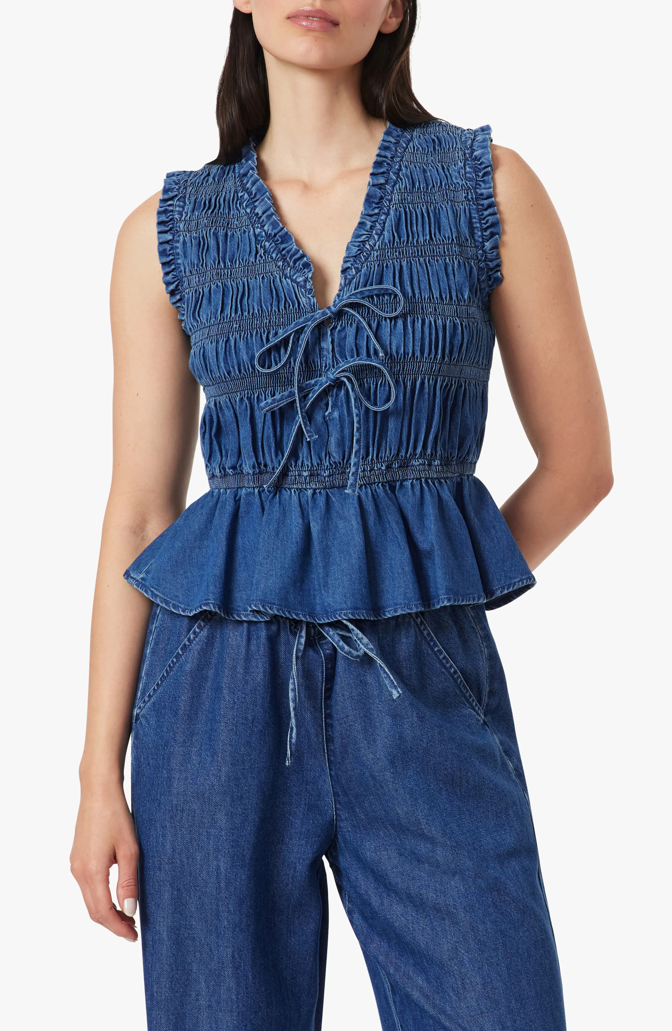 Habitual Ruffle Denim Tank Top (Women) | Nordstromrack | Nordstrom Rack