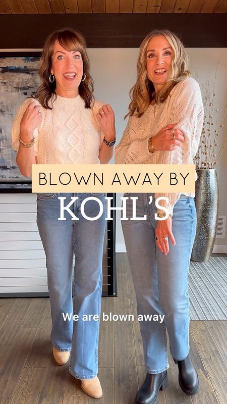 We are blown away!🤯💗 @Kohls has added 13 trending brands to their already stylish fall selections!🍂 We can’t say enough about the level of quality and elevated style, all still at amazing Kohl’s prices!🤩
•
I was immediately drawn to my puffed sleeve sweater, and Julie can already think of so many ways to style her black knit skirt. Love it all!🥰 Check out these trending brands while you can on kohls.com! They are only available for a limited time!⏳ Also, remember when you shop during a Kohl’s earning period, you earn $10 Kohl’s Cash for every $50 you spend!
#kohlspartner 
#kohlsfinds 
Sweater dresses, midi skirt, sweater skirt, white sweater, fall style 2023x fair isle sweater, Chelsea boot, slingback heel, workwear, office outfit, 

#LTKstyletip #LTKover40 #LTKfindsunder50