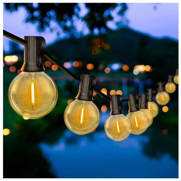 DAYBETTER 50ft Outdoor String Lights,15W G40 E12 Globe Patio Lights with 25 Edison Vintage Bulbs,... | Walmart (US)
