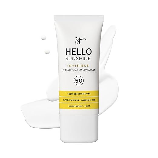 IT Cosmetics Hello Sunshine Invisible Sunscreen for Face SPF 50 - Sunscreen, Hydrating Serum & Ma... | Amazon (US)