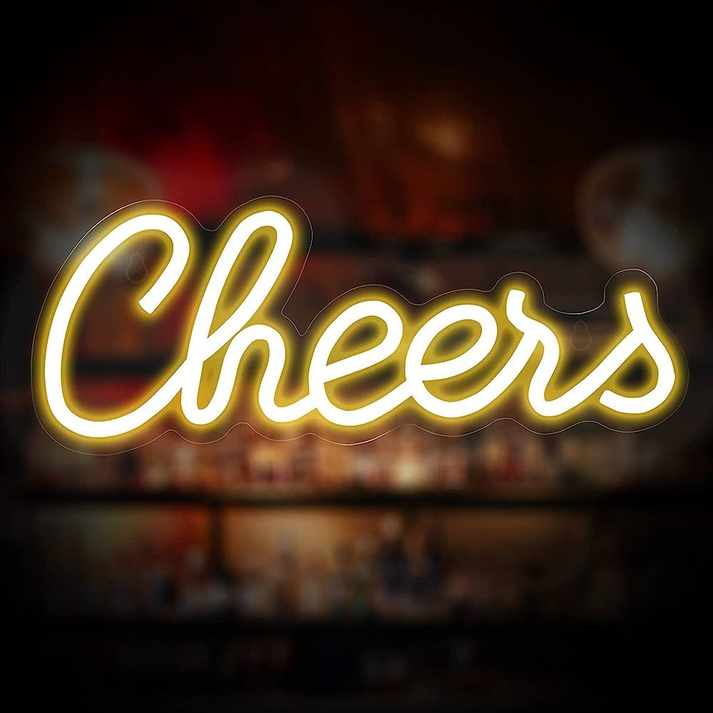 ROYOCE Cheers Neon Sign, LED Neon Light Sign for Wall Decor, USB Powered Bar Party Home Room Neon... | Amazon (US)