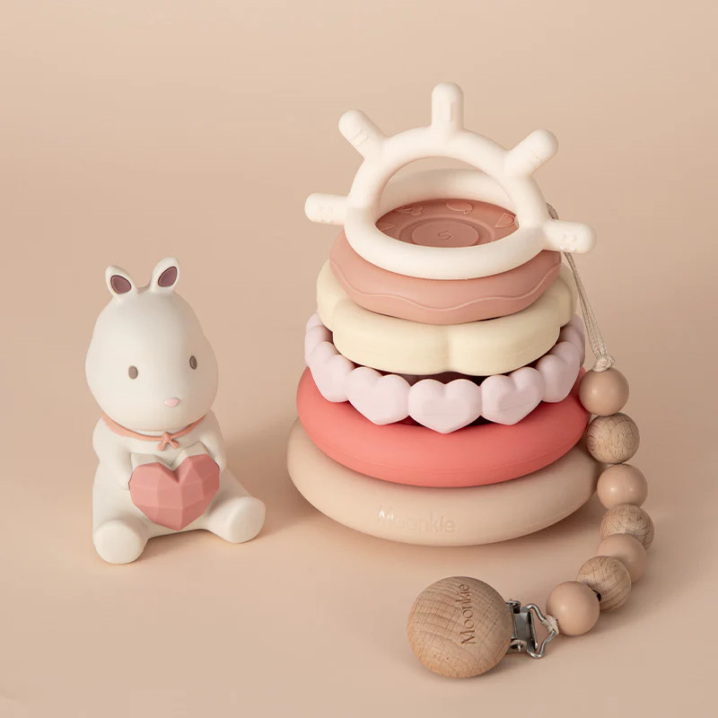 Bunny Stacking Teething Rings | Moonkie