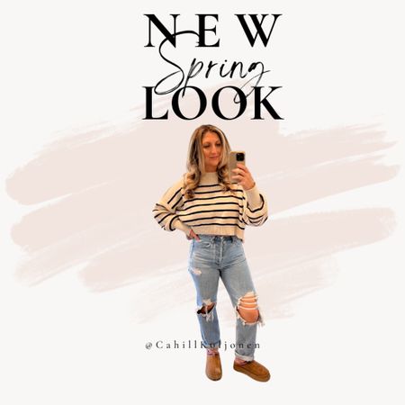 Great spring transition pieces 

The viral stripes crop sweater pairs great with denim or black linen shorts 

Distressed mom jeans pair great with any tank or tshirt for spring 



#LTKSeasonal #LTKstyletip #LTKmidsize