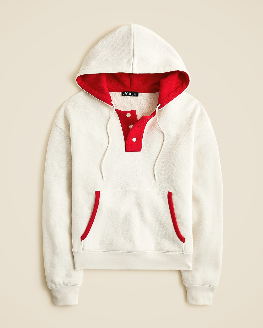 Heritage terry contrast-trim hoodie | J. Crew US