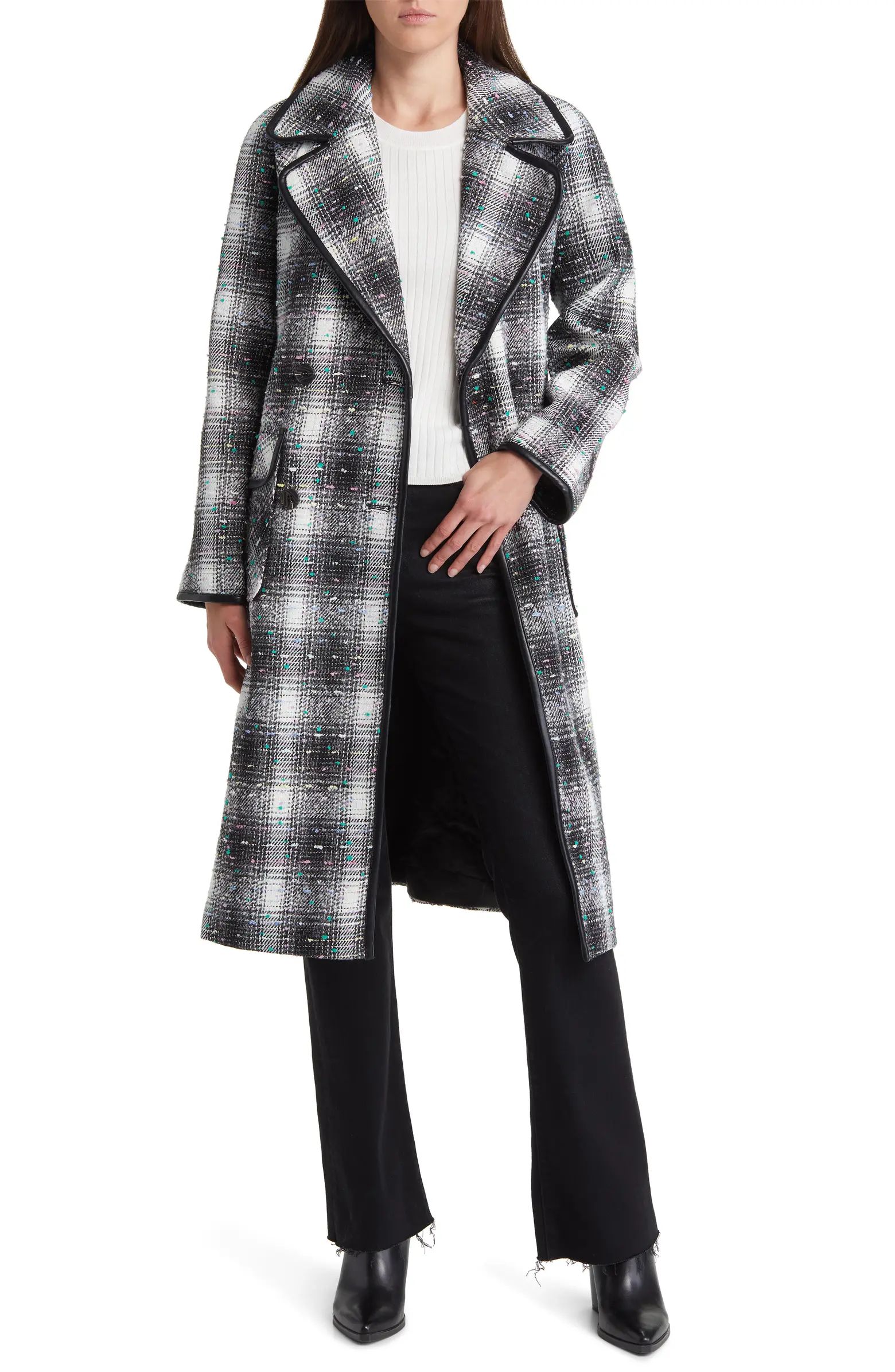 Avec Les Filles Plaid Tweed Double Breasted Coat | Nordstrom | Nordstrom
