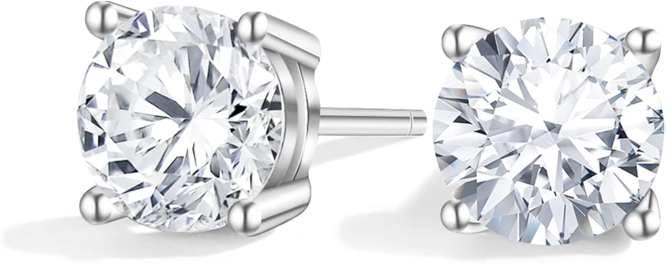 Moissanite Earrings Lab Created Diamond 925 Sterling Silver Stud for Men Women Jewelry Gifts | Amazon (US)