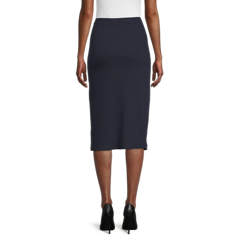 Time and Tru Women's Coordinating Knit Midi Skirt - Walmart.com | Walmart (US)