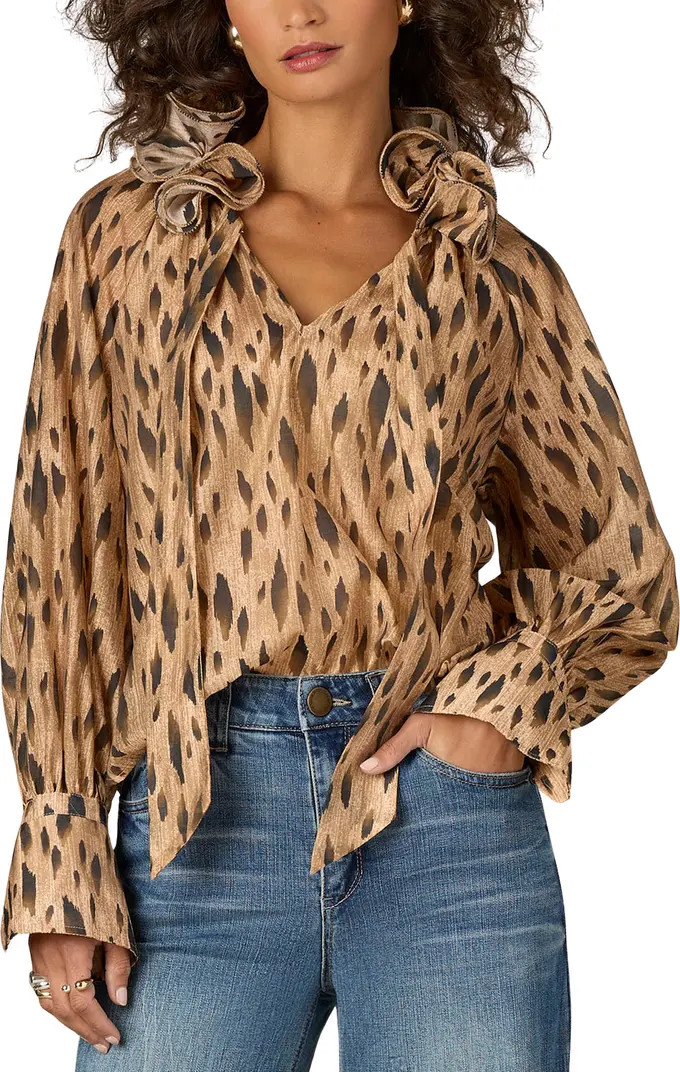 Wit & Wisdom Wired Ruffle Animal Print Top | Nordstrom | Nordstrom