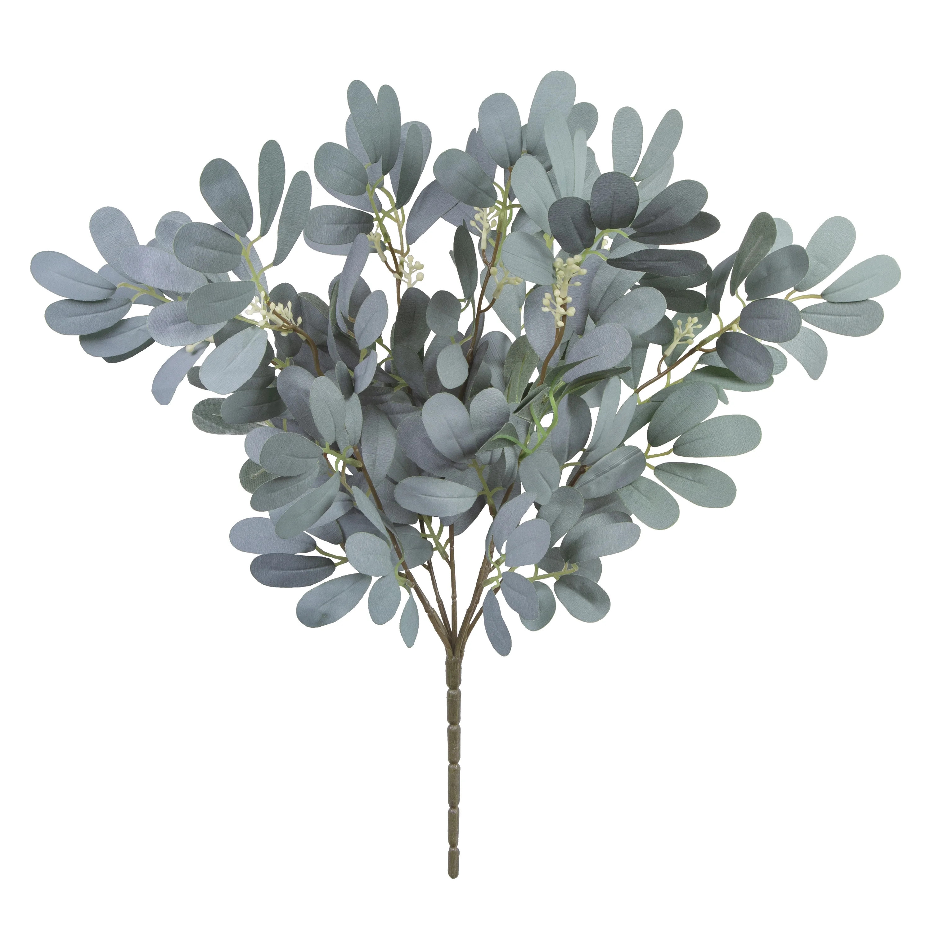 18" Artificial Silk Grey Green Eucalyptus & Berries Bush, by Mainstays - Walmart.com | Walmart (US)