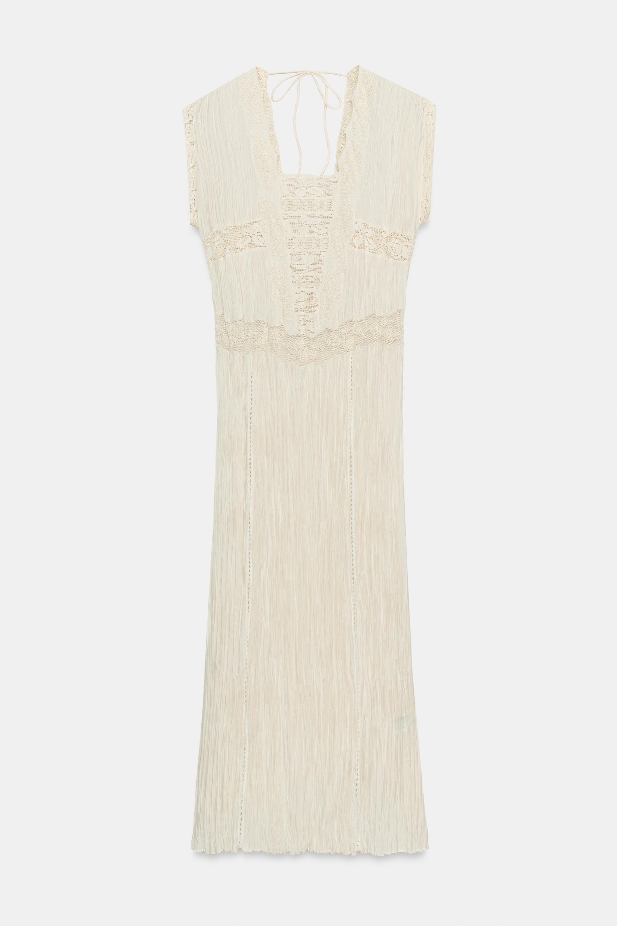PLEATED LACE DRESS ZW COLLECTION | Zara US