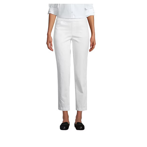 Lands' End Women's Mid Rise Pull On Chino Crop Pants | Target