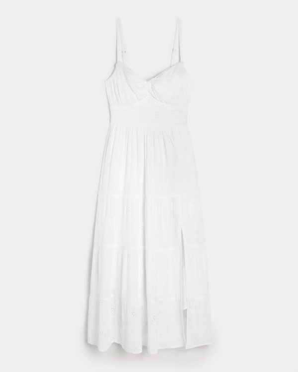 Twist Bust Tie-Back Midi Dress | Hollister (US)