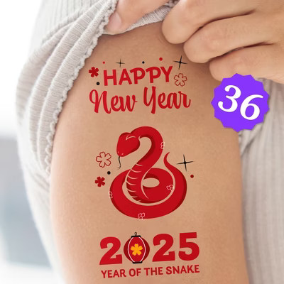 Big Dot of Happiness 2025 Lunar New Year Temporary Tattoos, Happy New Year Party Favors for Kids and Adults, 2025 Year of the Snake Temporary Tattoos, | Target