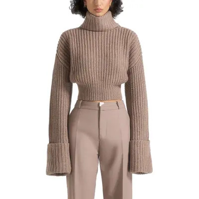 Manière De Voir Amaya Roll Neck Knit Jumper With Cuffs in Black at Nordstrom, Size Small | Nordstrom
