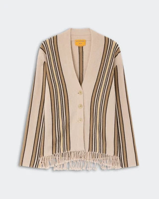 Handloom Cardigan - Sandstone Combo | Guest In Residence