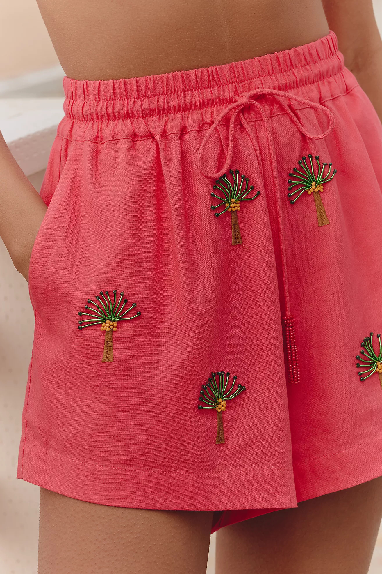 Farm Rio x Anthropologie Deco Palm Tree Drawstring Shorts | Anthropologie (US)