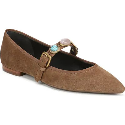 Veronica Beard Selene Charms Pointed Toe Flat in Hazelwood at Nordstrom, Size 8 | Nordstrom