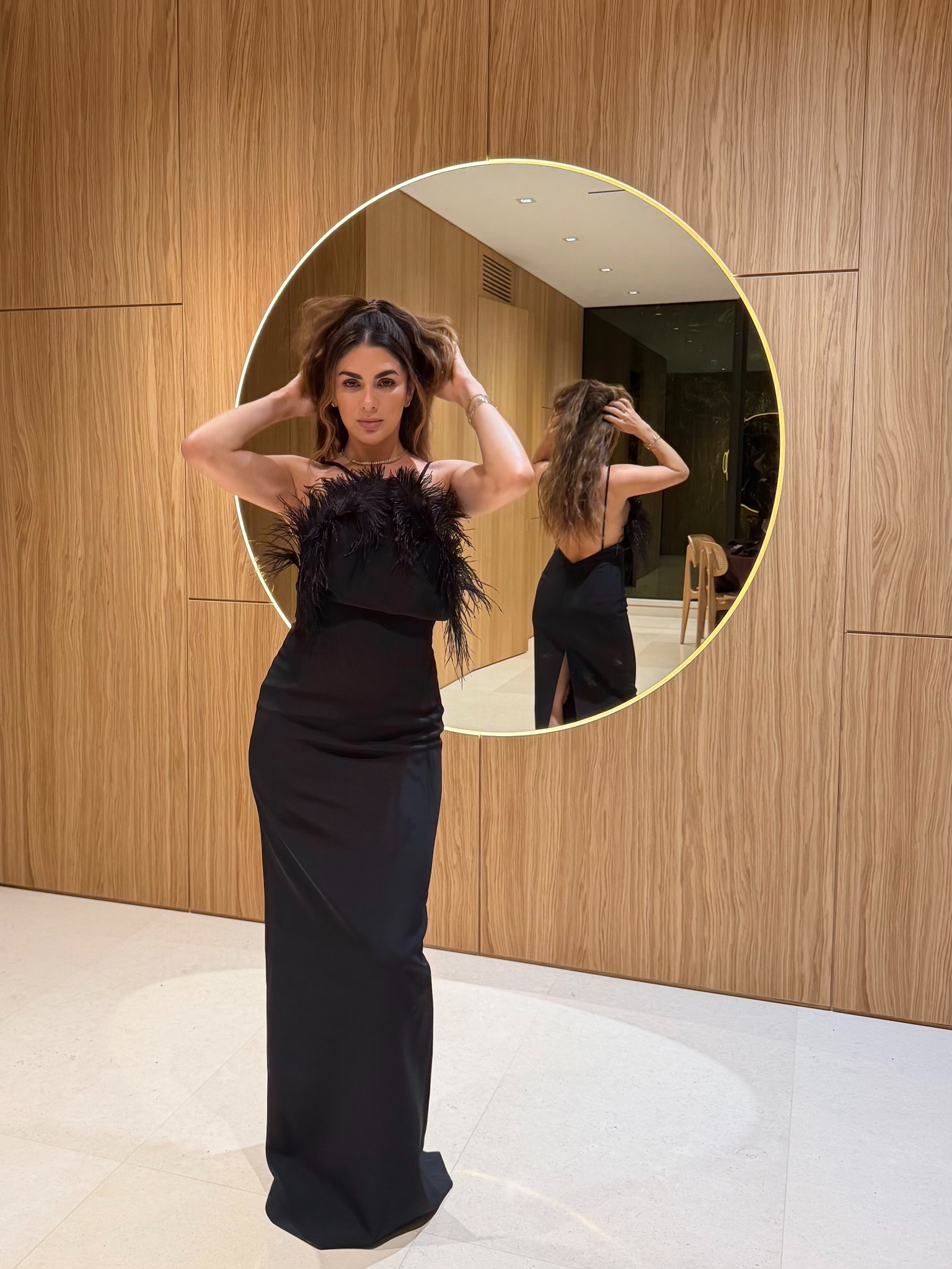 New Years Eve look in black feather SANS FAFF dress from Revolve, Retrofete earrings, & Simon Miller platforms.  

Wearing size small. 

#LTKWedding #LTKSeasonal #LTKFindsUnder100