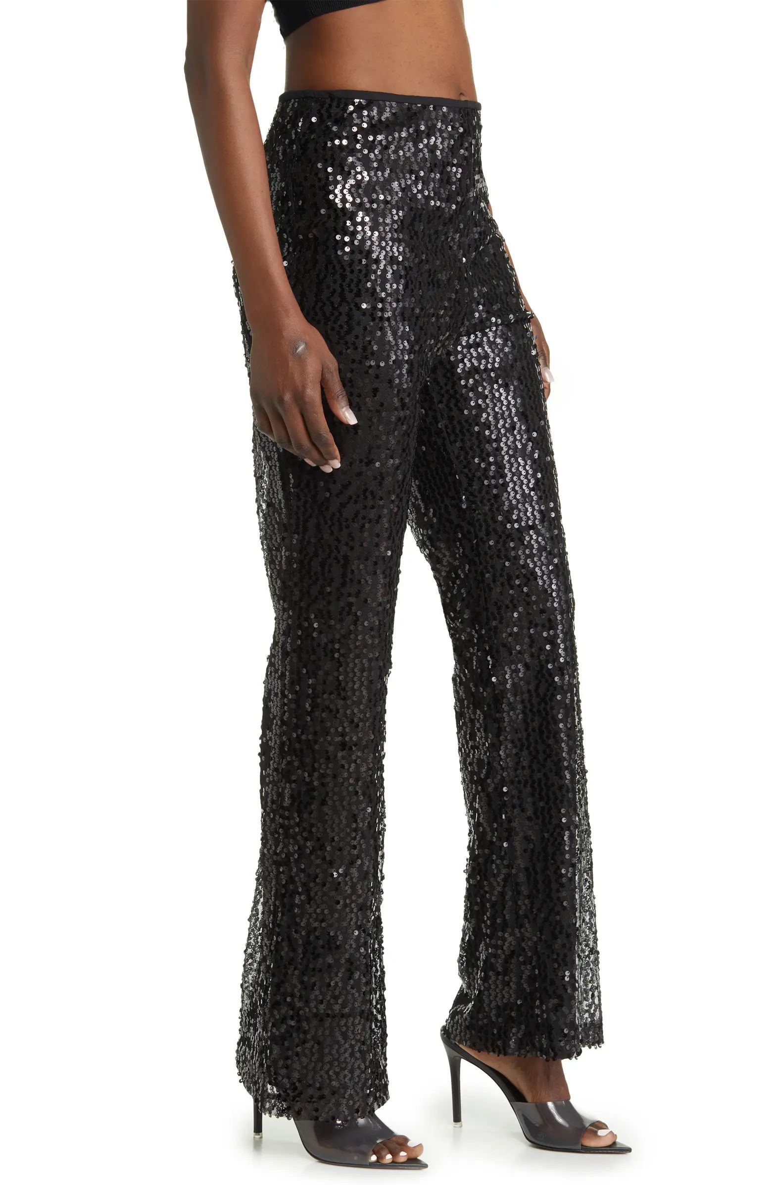 Open Edit Sequin Flare Pants | Nordstrom | Nordstrom