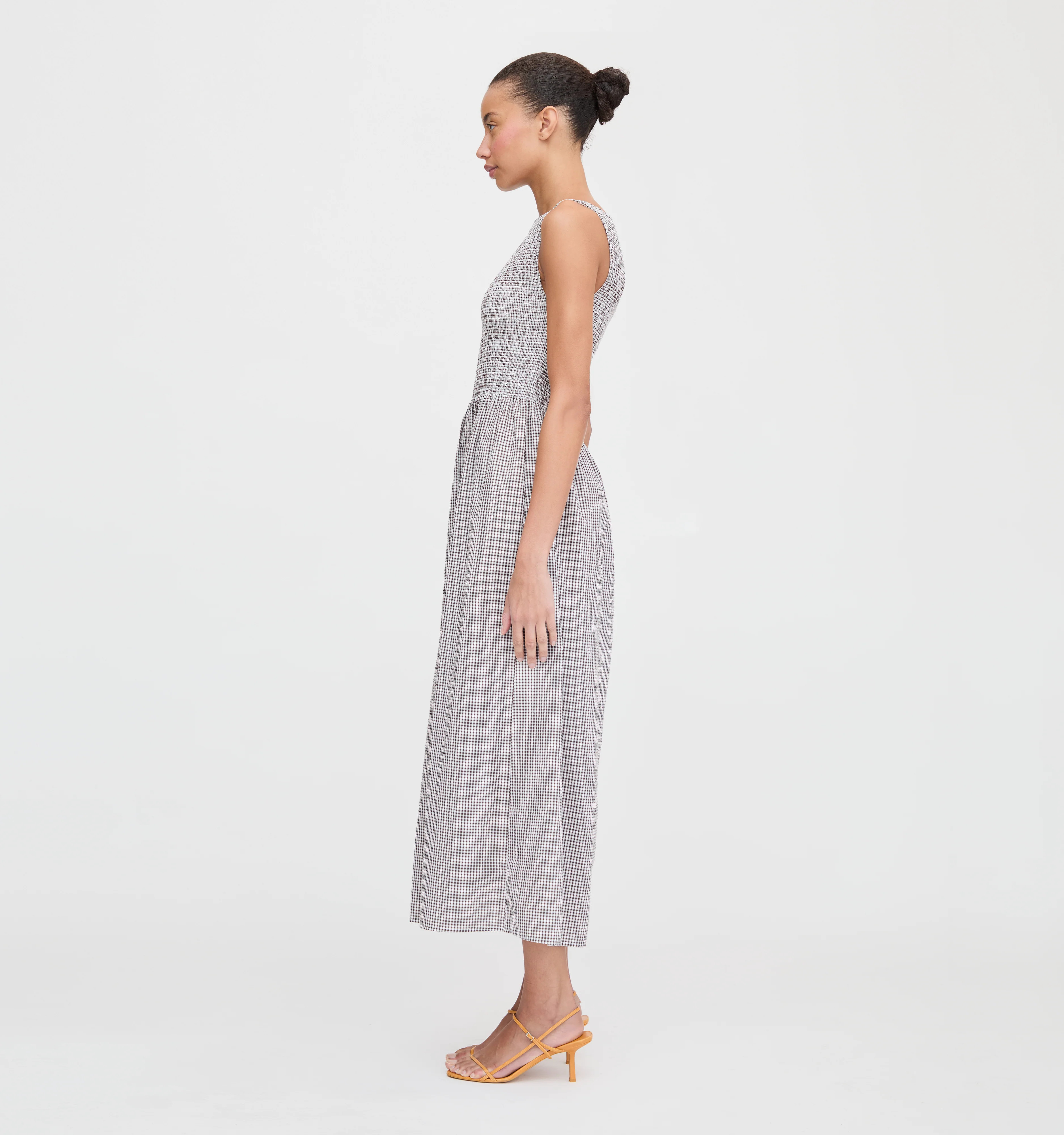 The Cosima Nap Dress - Navy Sheer Plaid | Hill House Home US