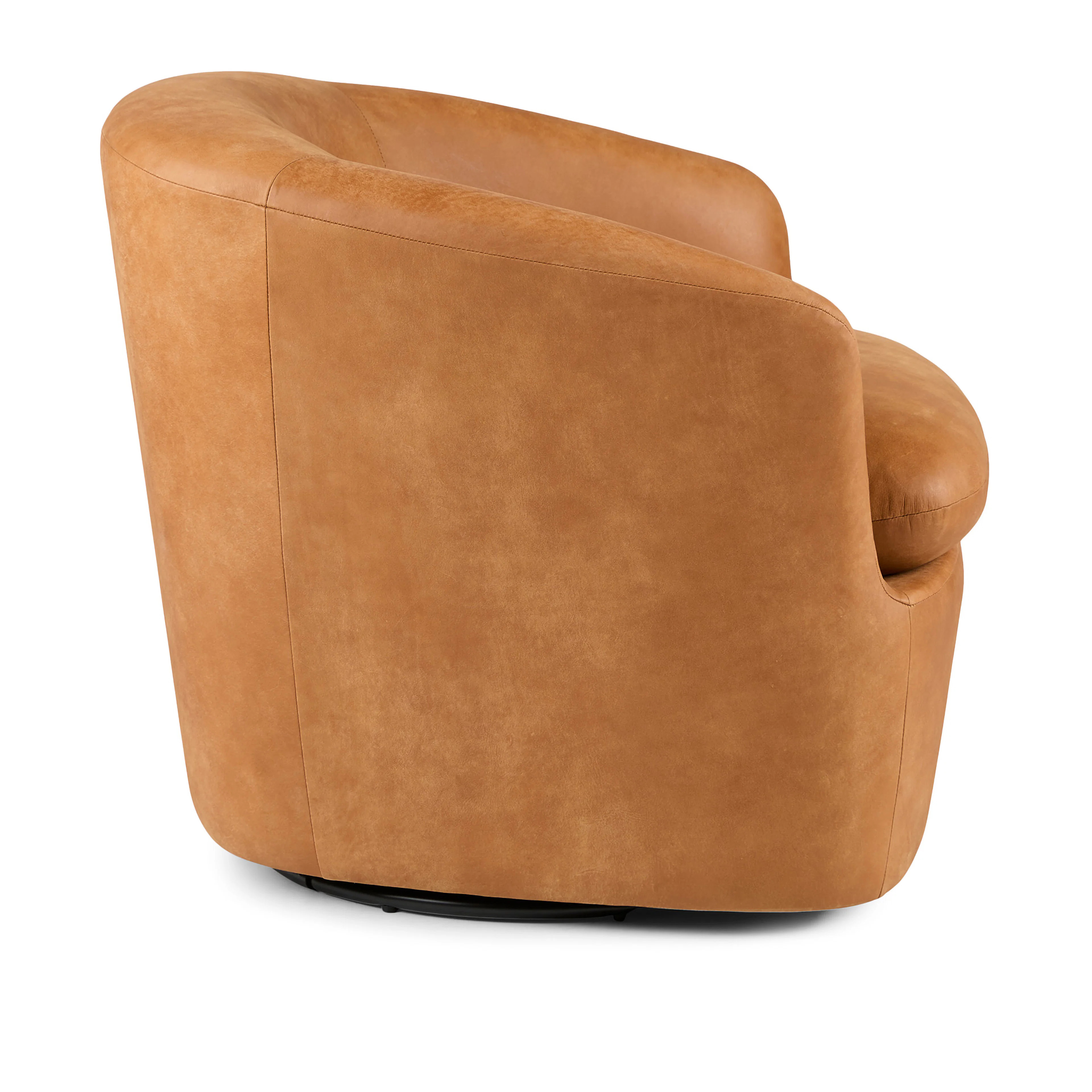 Turoy 32.5" Leather Swivel Lounge Chair - Rawhide Tan | Article