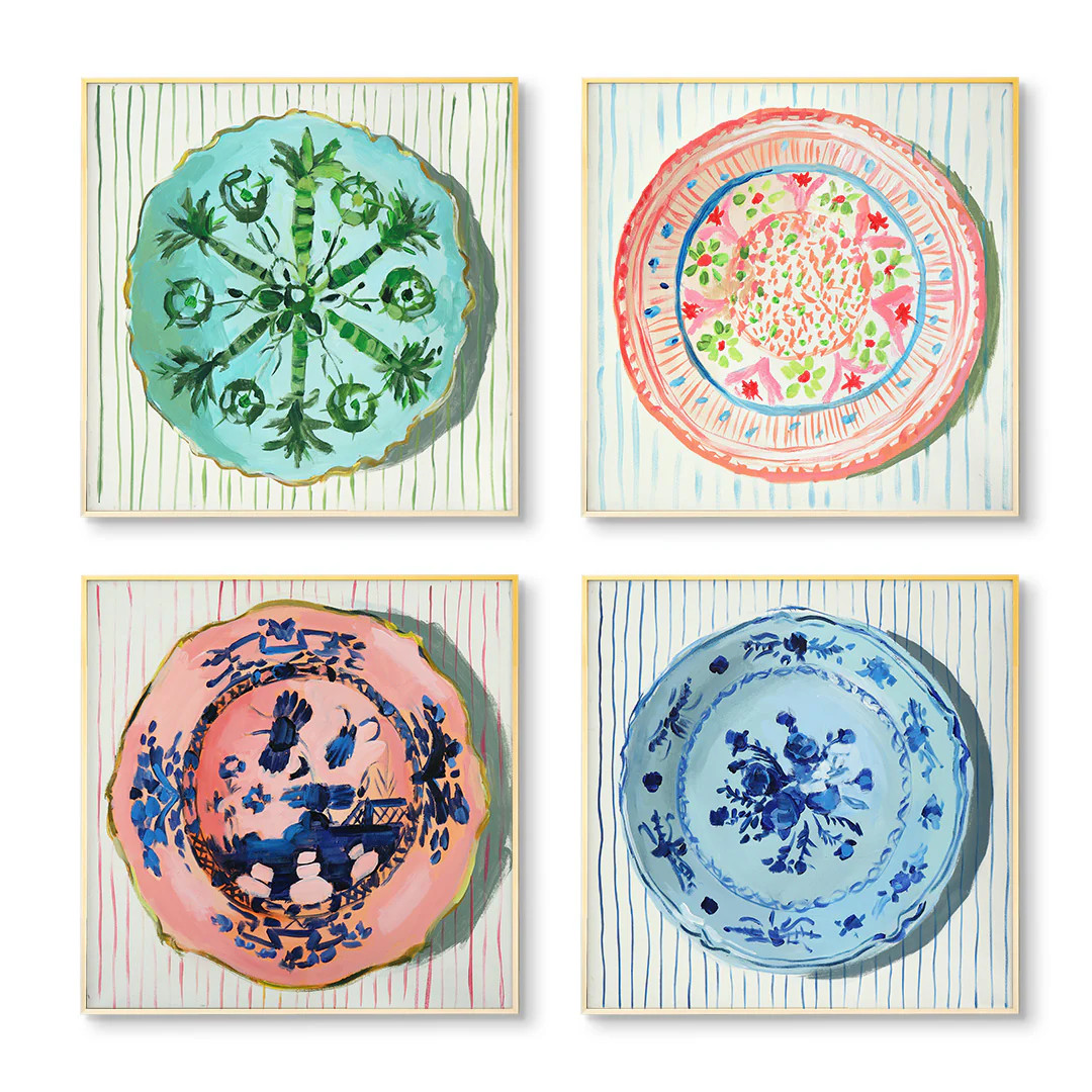 Decorative Terrace Plate Art Prints by Jenny Westenhofer | Vintage-Inspired Wall Art | Urban Garden Prints