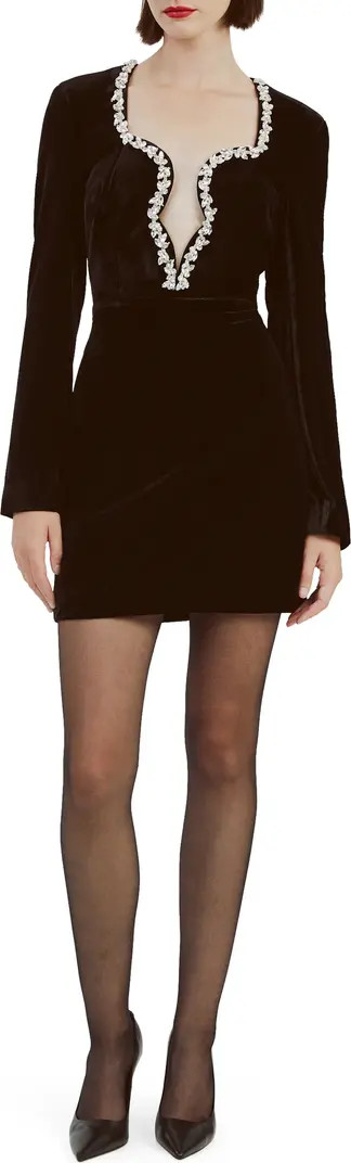 Audrina Long Sleeve Velvet Minidress | Nordstrom