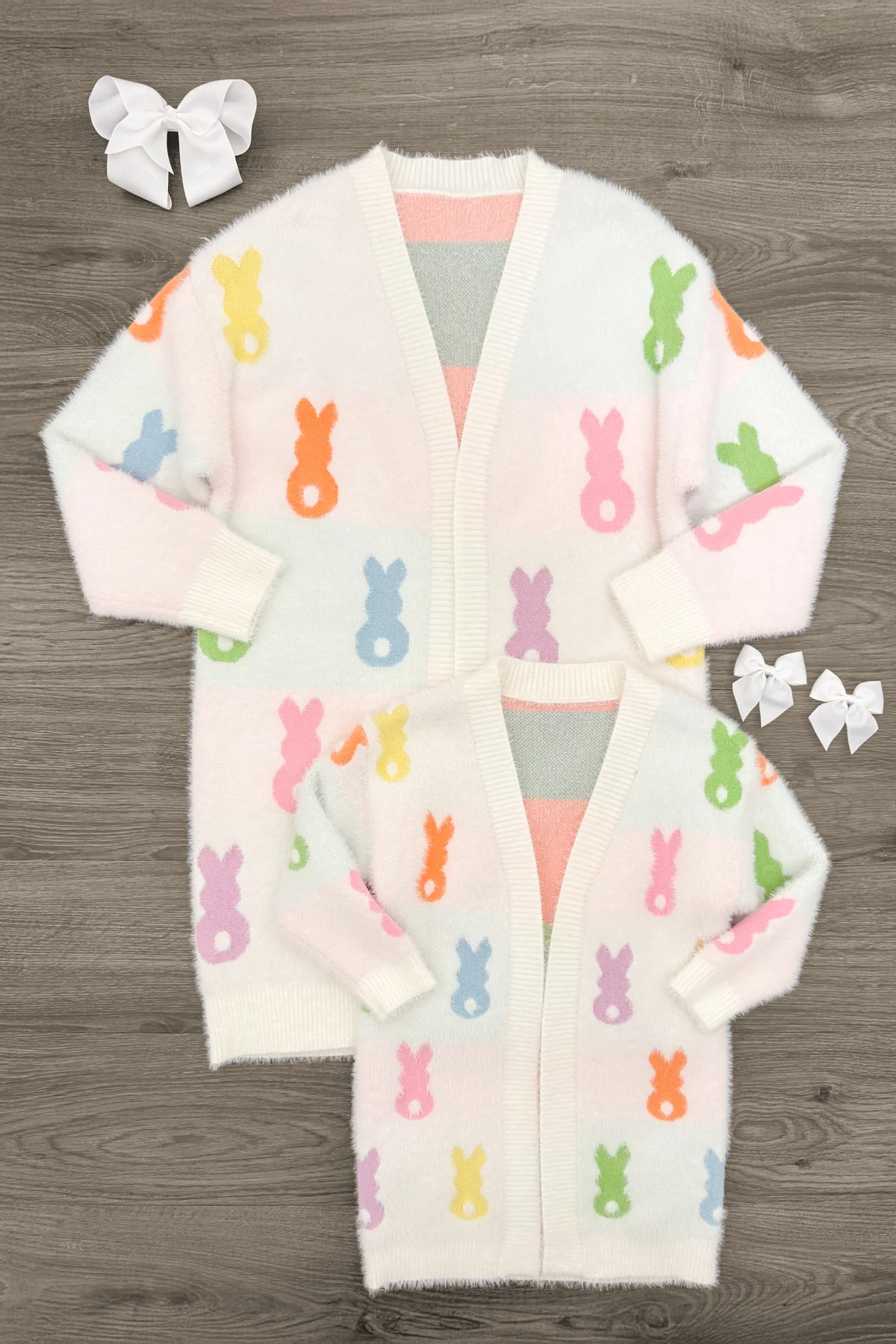 Mom & Me - Cozy Pastel Bunny Cardigan | Sparkle In Pink