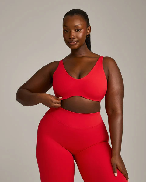 SoftMotion™ Scoop Back Bralette with Gray Logo 
 Fiery Red | Oner Active (UK / US)