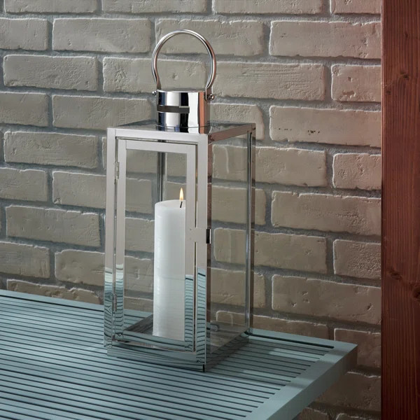 14.96'' Stainless Steel Tabletop Lantern | Wayfair North America