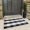 Cotton Buffalo Plaid Rugs Black and White Checkered Rug Welcome Door Mat (23.6"x35.4") Rug for Ki... | Amazon (US)