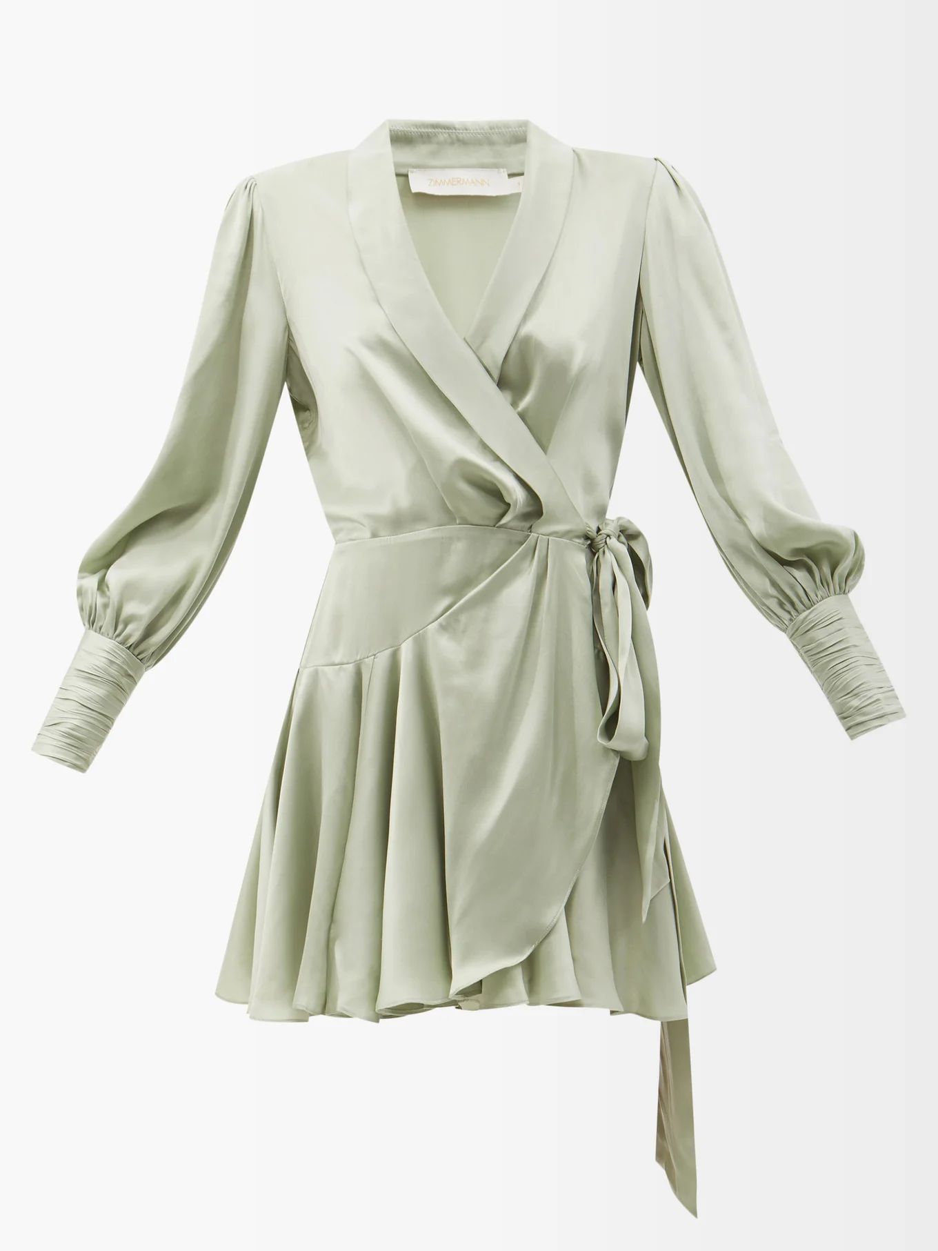 Dancer silk-satin mini wrap dress | Zimmermann | Matches (US)