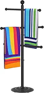 Pool Towel Rack Outdoor, Metal Outdoor Towel Rack for Pool, Sturdy Towel Holder, Towel Bar, Pools... | Amazon (US)